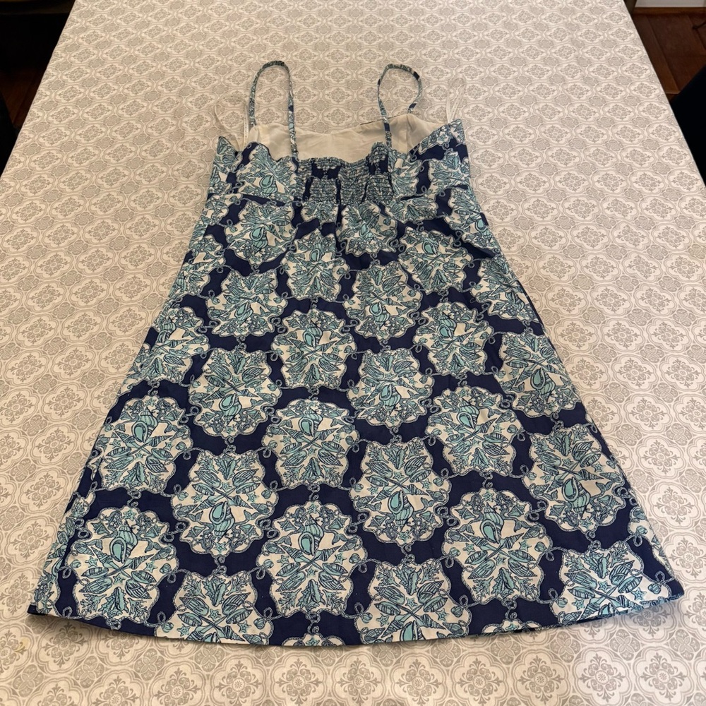 Lilly Pulitzer Rilee Hey Sailor Printed Lace Up Dress Blue Mermaid Nautical 10 - Picture 7 of 15